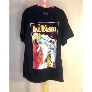 Inuyasha Anime Manga Graphic T Shirt Men's Medium Black Cotton